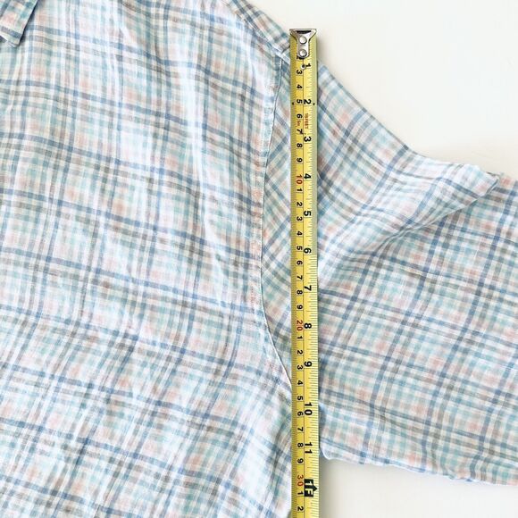 Frank & Eileen Men’s Plaid Paul Button Up Linen Long Sleeve Made In USA - Picture 9 of 12